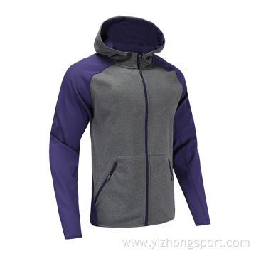 Mens Soccer Wear Zip Up Hoodies Purple